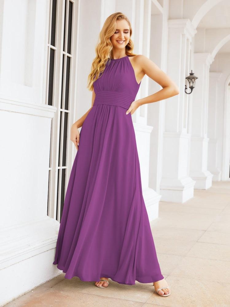 Keyhole Bridesmaid Dresses Sleeveless Formal Evening Party Prom Gowns 28043-numbersea