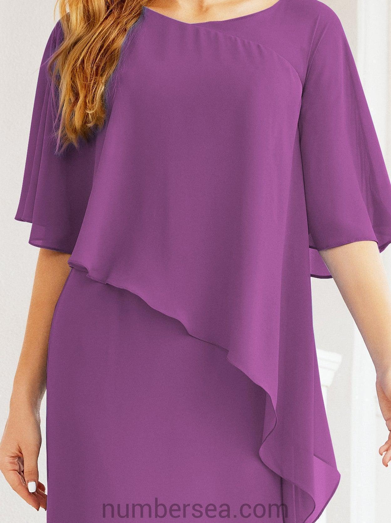 Numbersea Formal Party Gown Dress Long Chiffon Mother Of The Bride Dresses With Ruffle Cape 28026