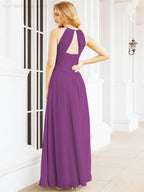 Numbersea Sleeveless Bridesmaid Dresses Long Prom Gown Zipper with Keyhole Back 28056-numbersea