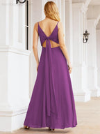 Numbersea Spaghetti Strap Bridesmaid Dresses V Neck Butterfly Back Fromal Evening Party Prom Gown 28036-numbersea