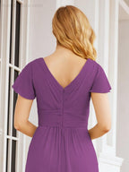 Numbersea Formal Prom Gowns for Mother of The Bride Cap Sleeves Bridesmaid Dress 28047-numbersea
