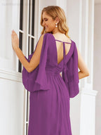 Numbersea Bridesmaid Dresses with Split for Wedding Party Flutter Sleeves 28045-numbersea
