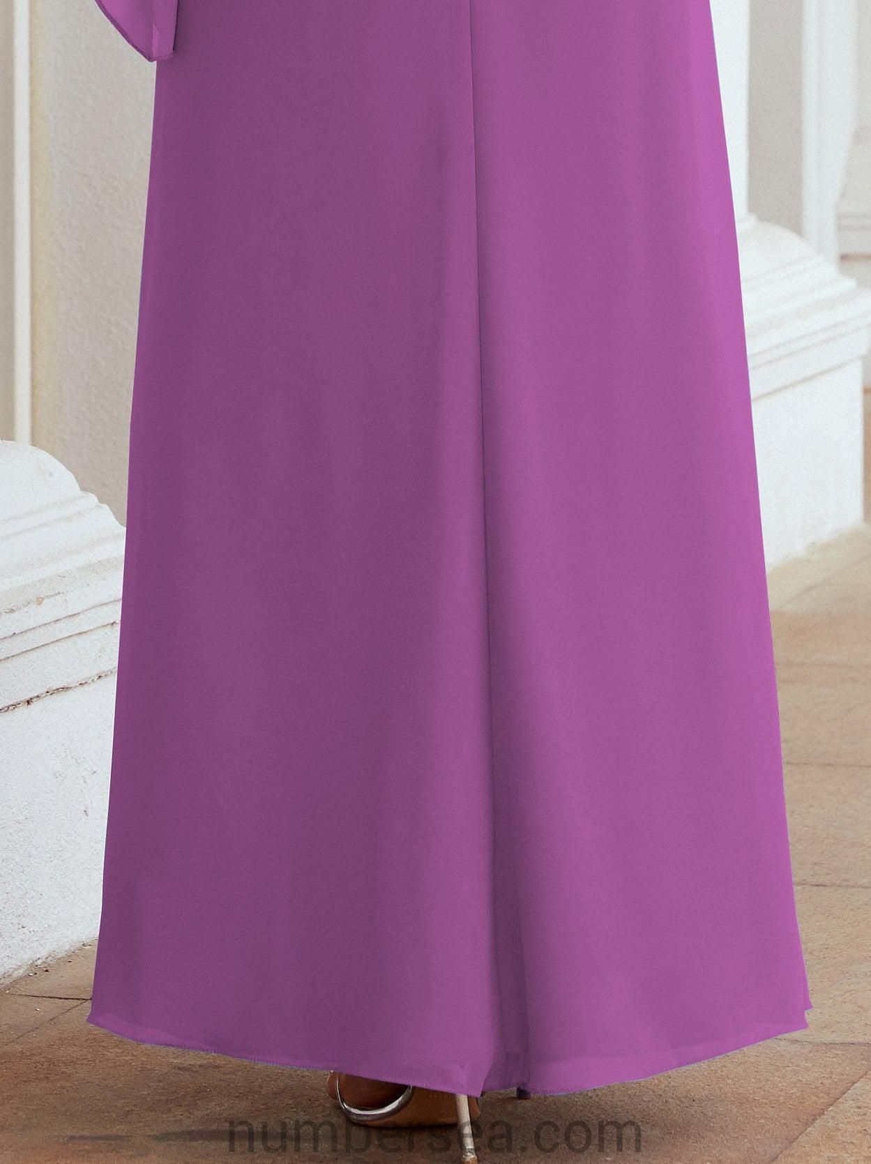 Numbersea Formal Party Gown Dress Long Chiffon Mother Of The Bride Dresses With Ruffle Cape 28026