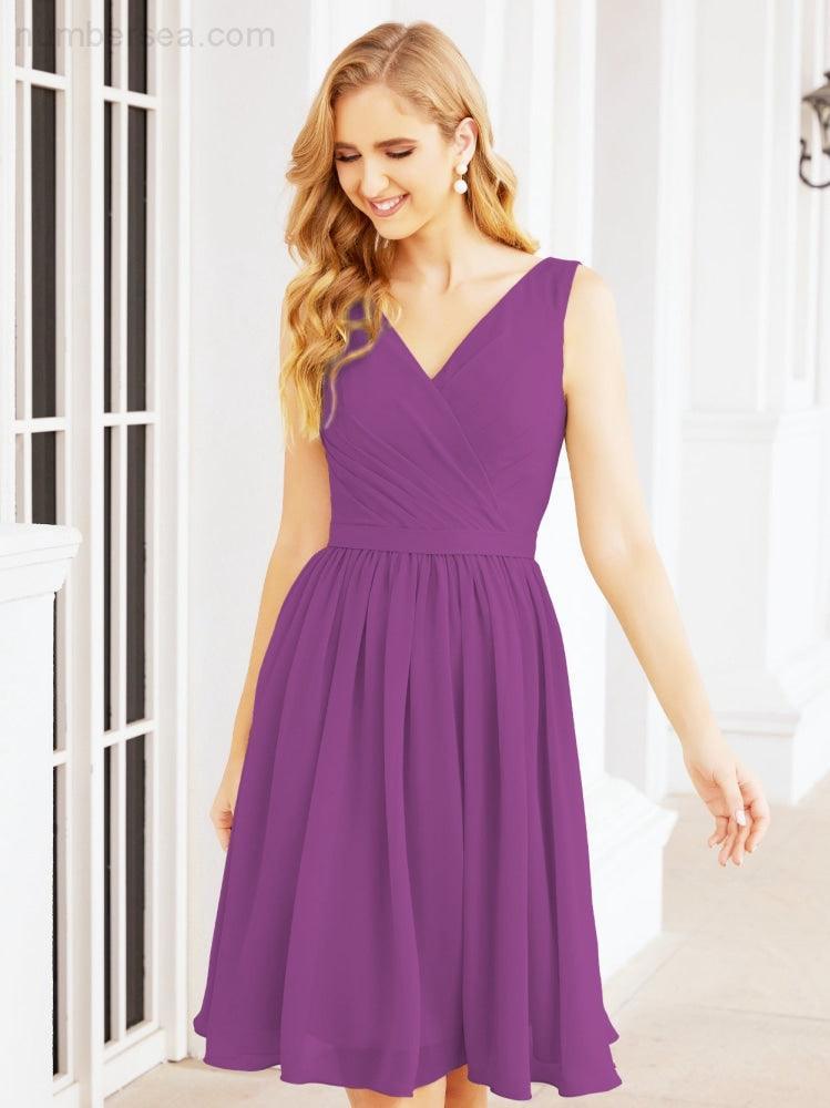 Numbersea Homecoming Dresses Knee Length Skirt V Back 28062