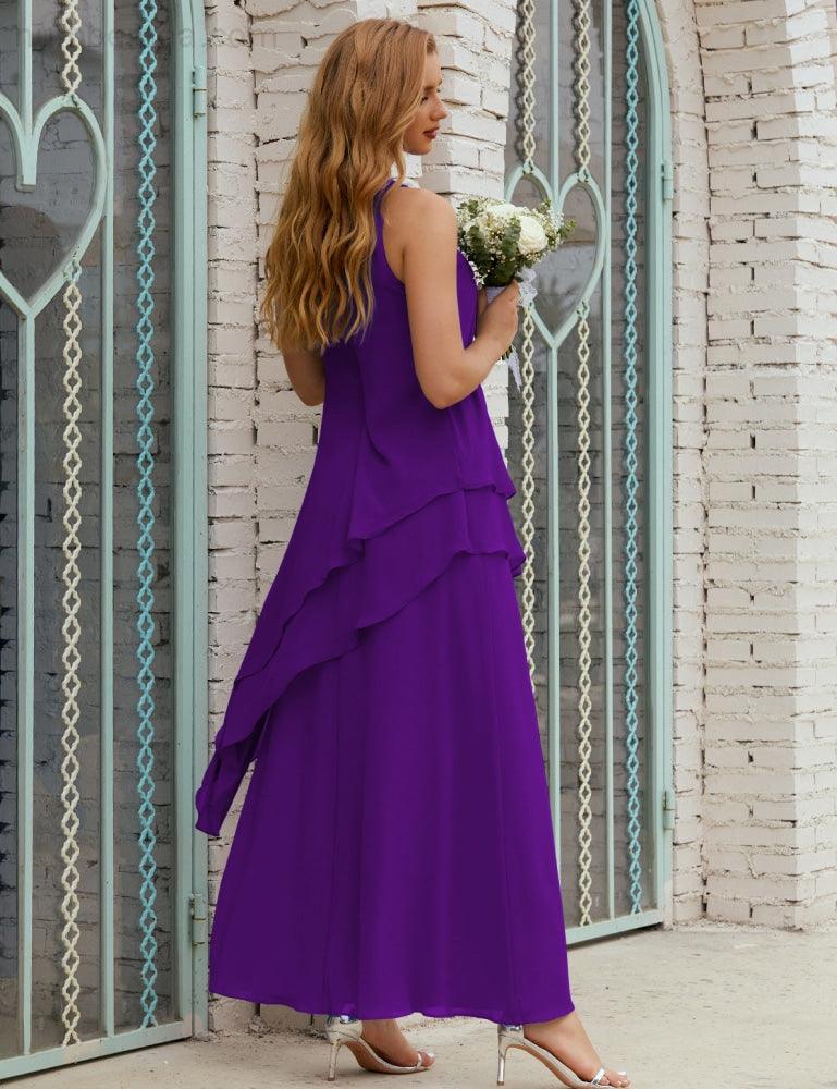 Chiffon Long Plus Size Mother Of Bride Dresses Formal Bridesmaid Prom Gown 28019