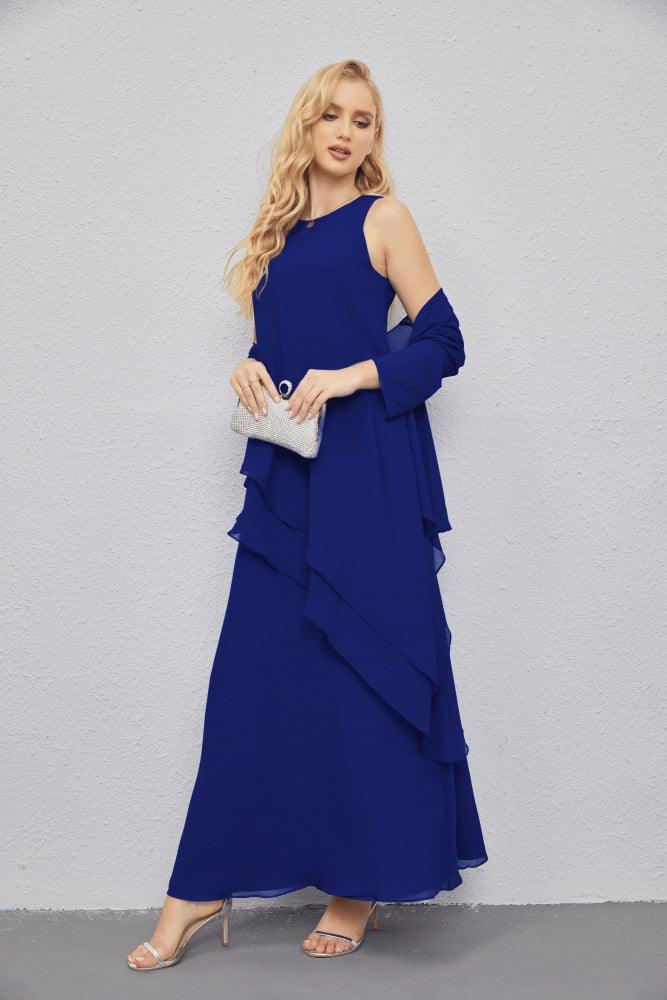 Mother of Bride Dresses with Open Front Lightweight Cardigan Formal Prom Gown 28081-numbersea