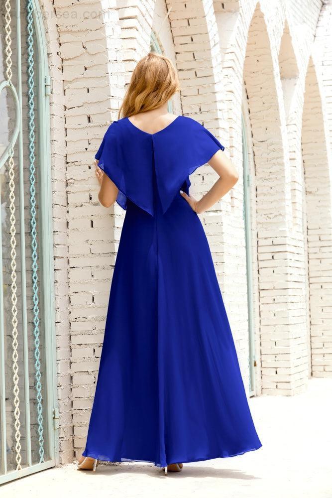 Numbersea Mother Of The Bride Dresses Plus Size V-Neck Floor Length Formal Prom Dress For Wedding