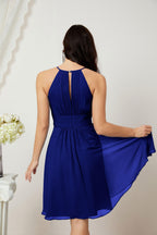 Halter Bridesmaid Dresses Knee Length A Line Formal Evening Party Cocktail Dress 28011