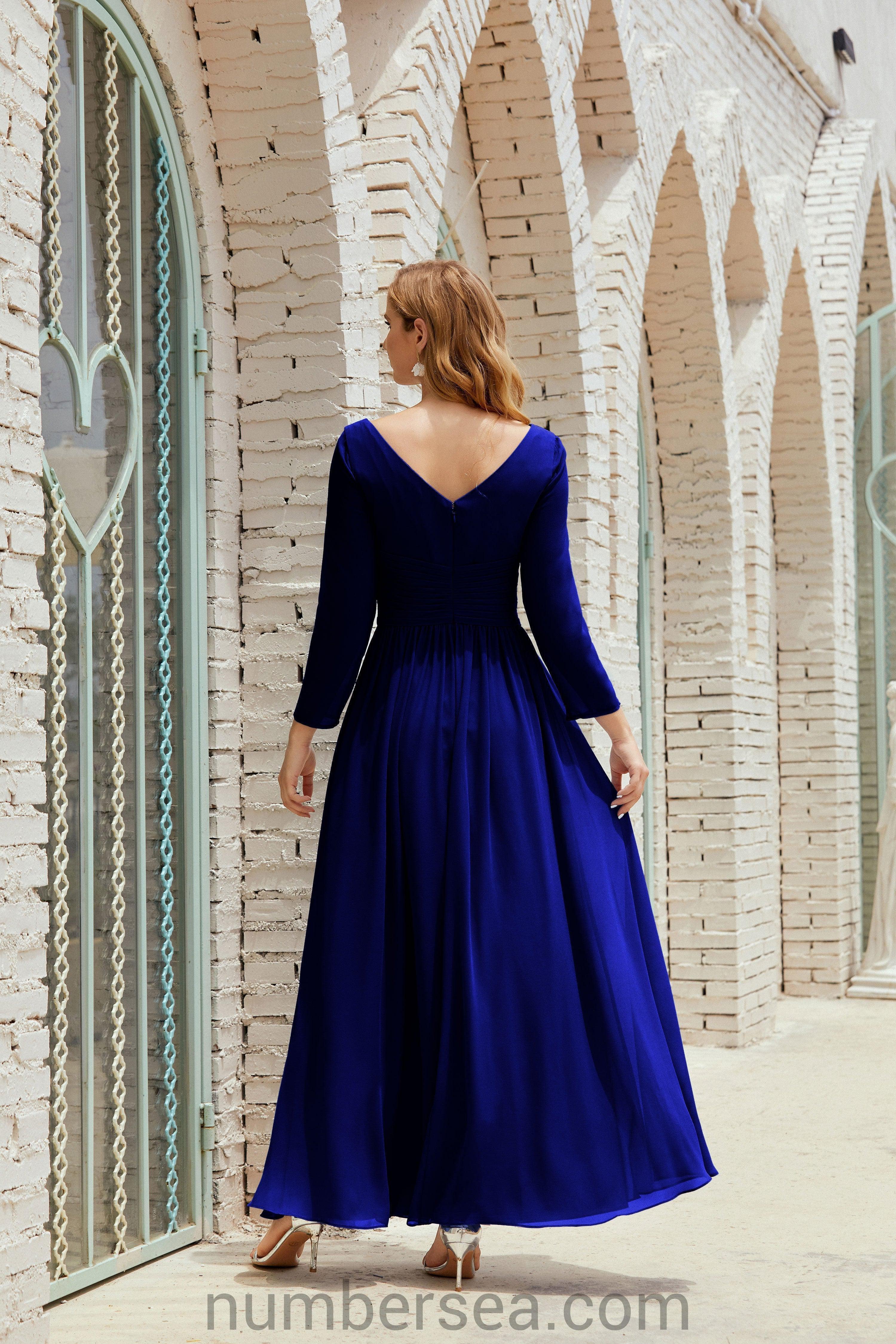 Numbersea Bridesmaid Dress Chiffon Formal Party Dress Evening Dress 28016-numbersea