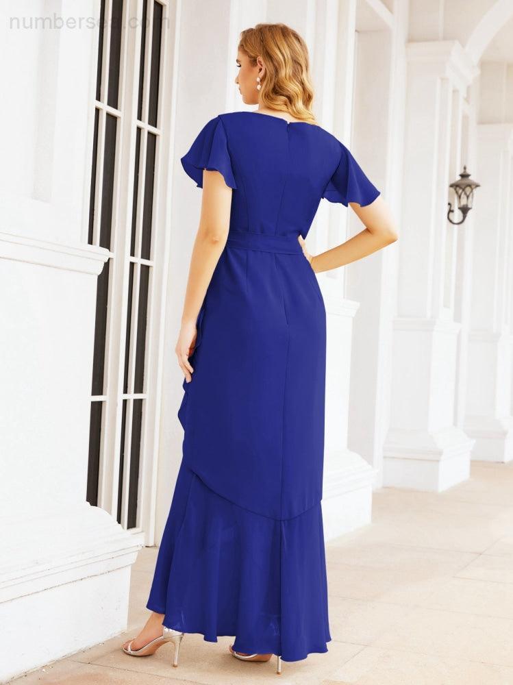 Numbersea Ruffled Bridesmaid Dresses Mermaid Formal Violin Evening Party Prom Gowns 28042-numbersea