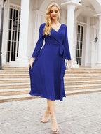 Bridesmaid Dress V-Back Waist Belt Mother of the Bride Wedding Guest 28031-numbersea