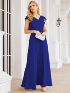 Numbersea Bridesmaid Dresses Cape Formal Prom Dress Open Back Gowns for Mother of The Bride 28058-numbersea