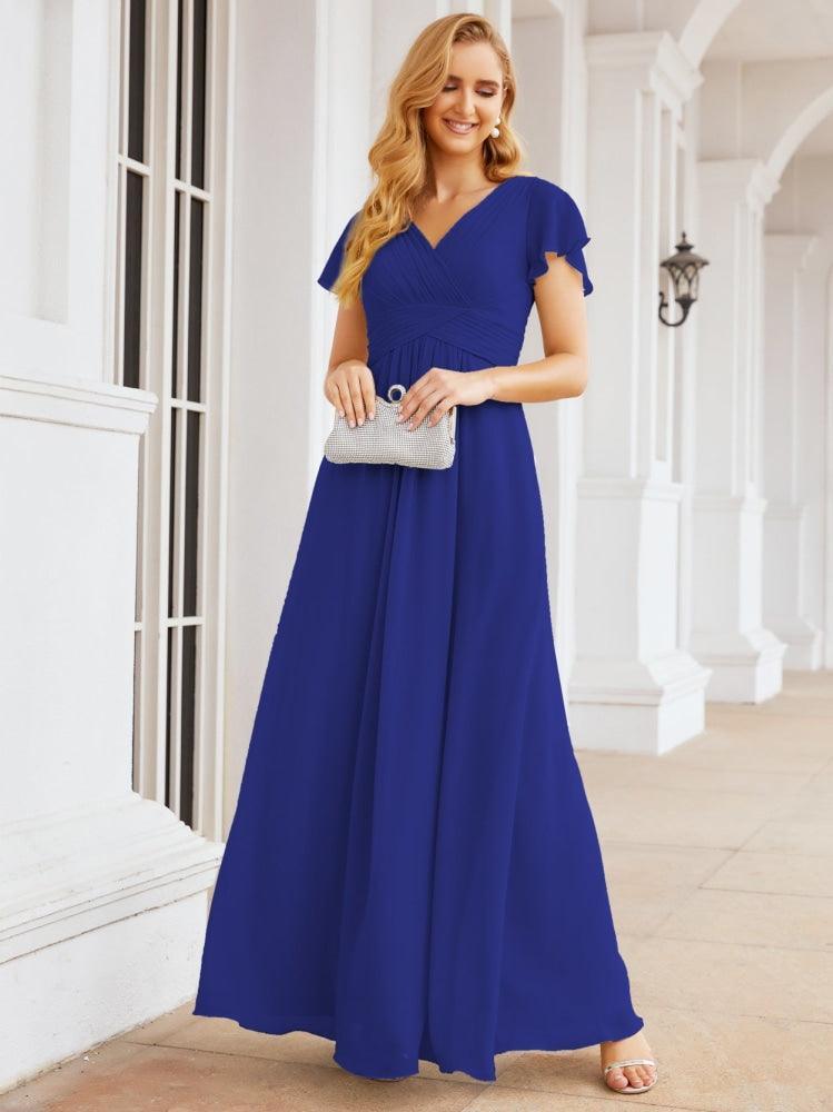 Numbersea Formal Prom Gowns for Mother of The Bride Cap Sleeves Bridesmaid Dress 28047-numbersea