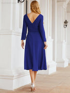Bridesmaid Dress V-Back Waist Belt Mother of the Bride Wedding Guest 28031-numbersea