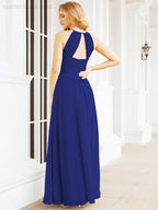 Numbersea Sleeveless Bridesmaid Dresses Long Prom Gown Zipper with Keyhole Back 28056-numbersea