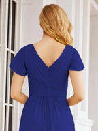 Numbersea Formal Prom Gowns for Mother of The Bride Cap Sleeves Bridesmaid Dress 28047-numbersea