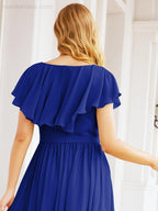 Bridesmaid Dresses with Flutter Sleeves Formal Evening Party Prom Gowns 28044-numbersea