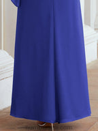 Numbersea Formal Party Gown Dress Long Chiffon Mother Of The Bride Dresses With Ruffle Cape 28026
