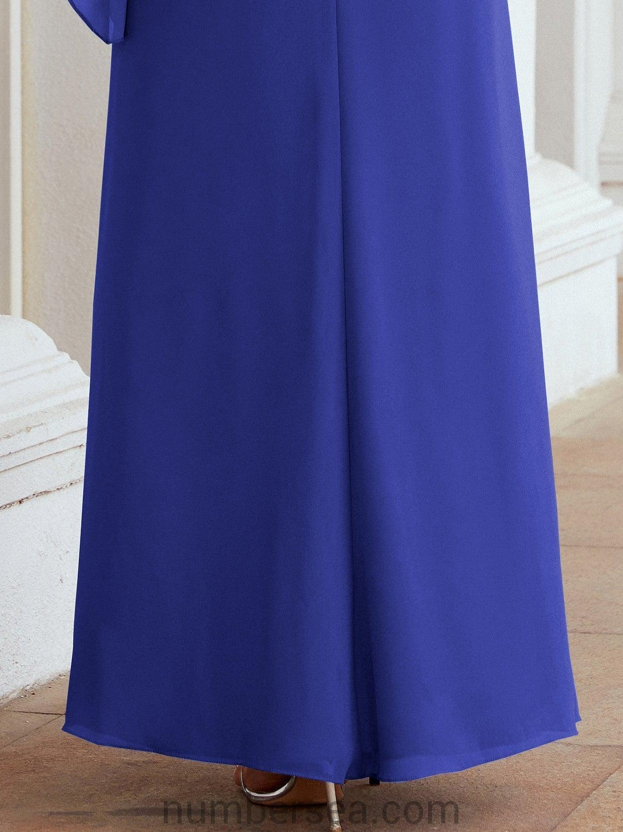 Numbersea Formal Party Gown Dress Long Chiffon Mother Of The Bride Dresses With Ruffle Cape 28026