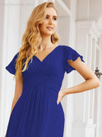 Numbersea Formal Prom Gowns for Mother of The Bride Cap Sleeves Bridesmaid Dress 28047-numbersea
