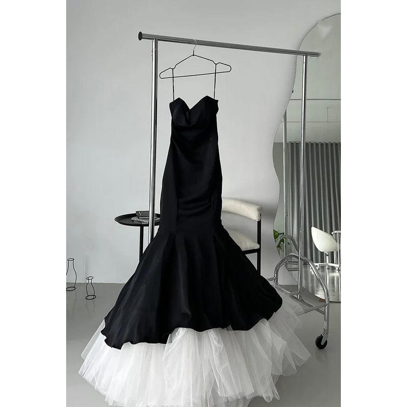 Trompeten-/Meerjungfrauen-Kleid, schulterfrei, elegant, für Abend, Party, Ball