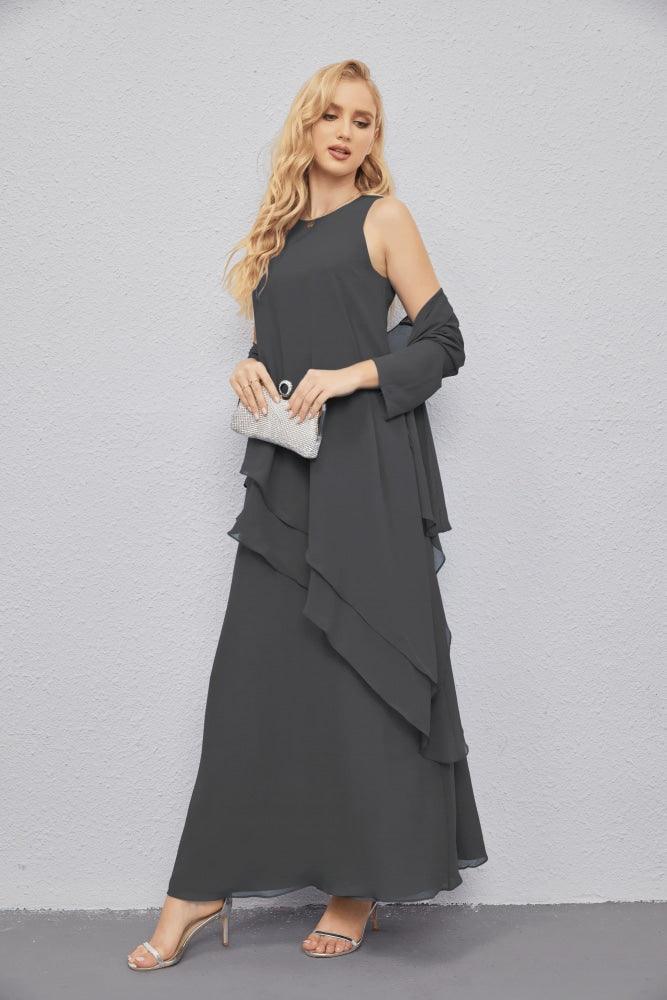 Mother of Bride Dresses with Open Front Lightweight Cardigan Formal Prom Gown 28081-numbersea