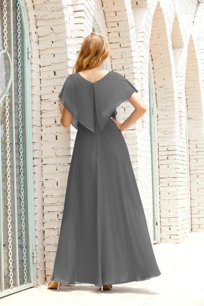Numbersea Mother Of The Bride Dresses Plus Size V-Neck Floor Length Formal Prom Dress For Wedding