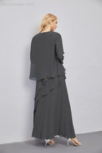 Mother of Bride Dresses with Open Front Lightweight Cardigan Formal Prom Gown 28081-numbersea