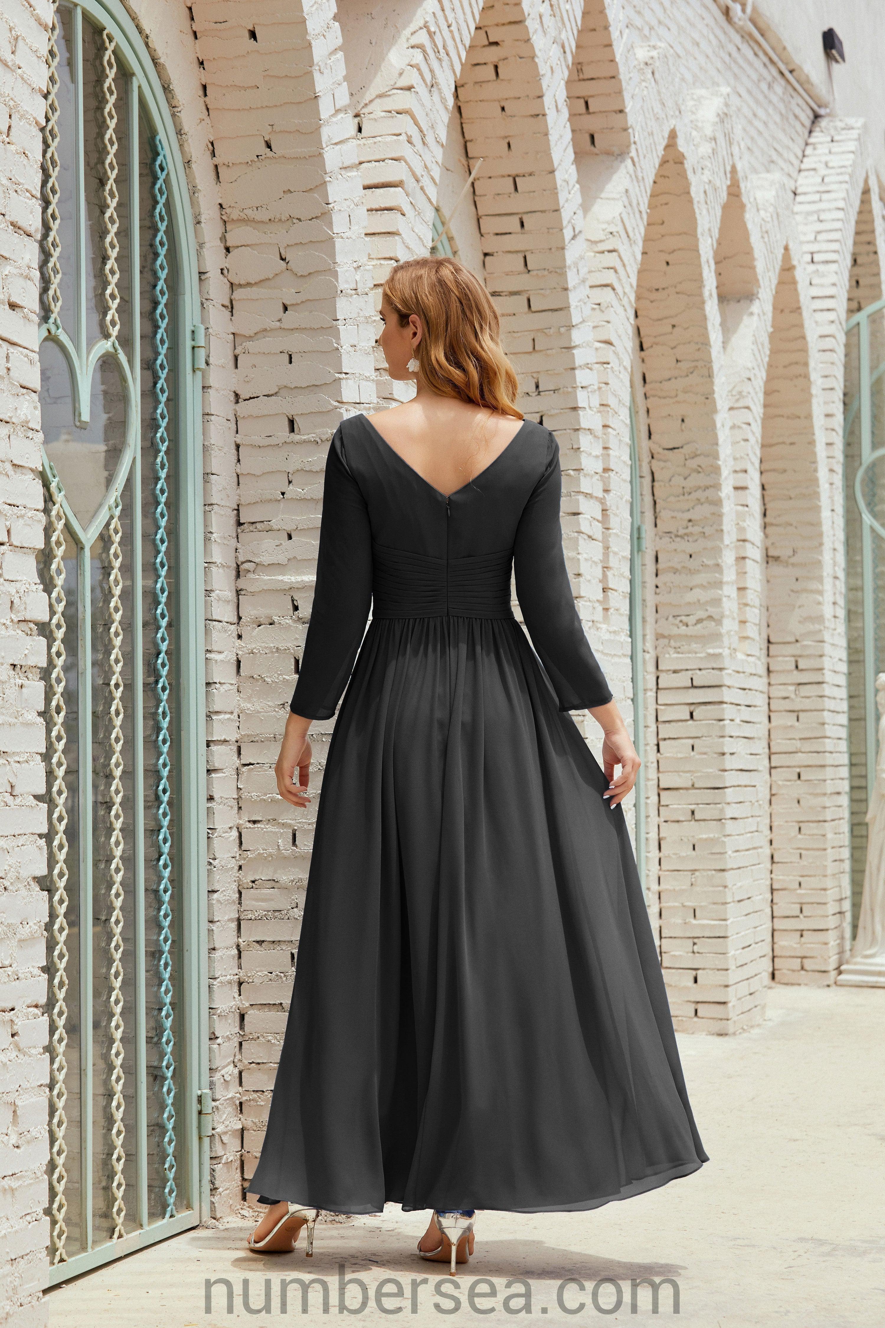 Numbersea Bridesmaid Dress Chiffon Formal Party Dress Evening Dress 28016-numbersea