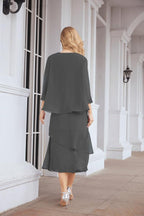 Two-Piece A-Line Mother Of The Bride Dress Formal Party Gown 28072