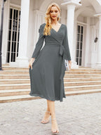 Bridesmaid Dress V-Back Waist Belt Mother of the Bride Wedding Guest 28031-numbersea