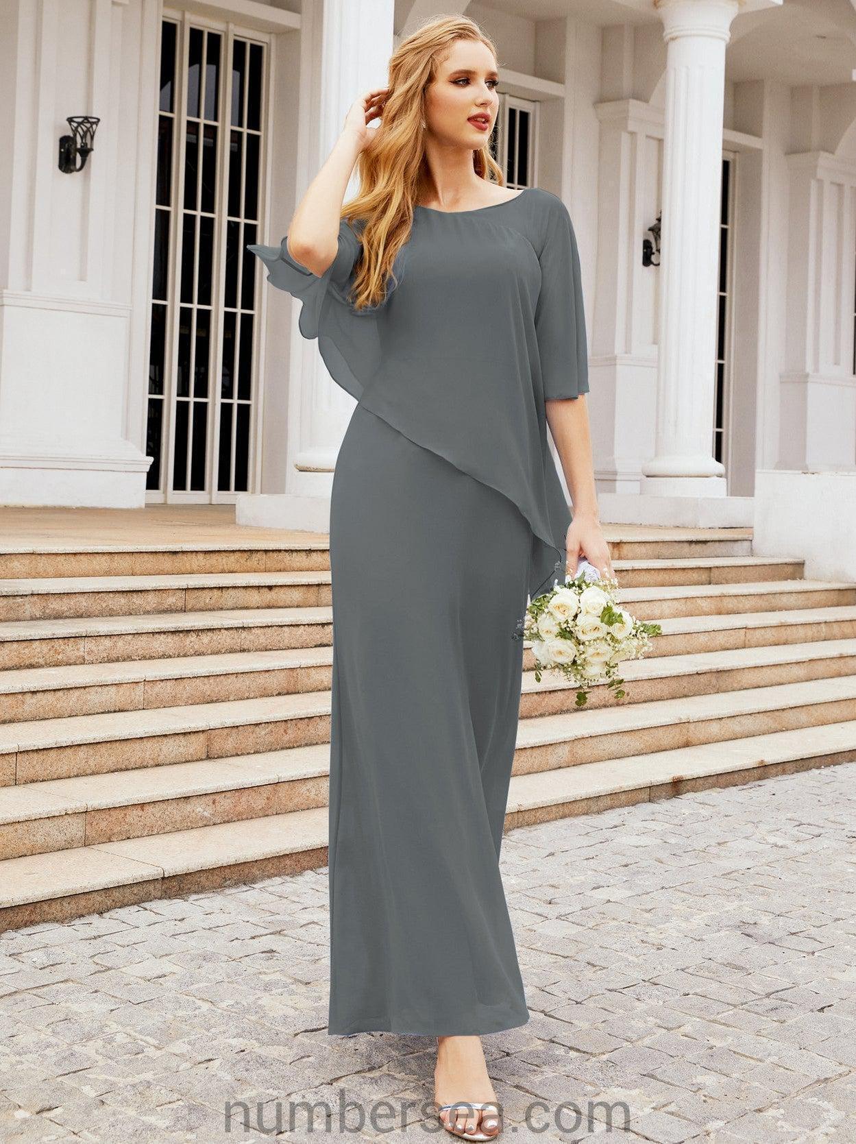 Numbersea Formal Party Gown Dress Long Chiffon Mother Of The Bride Dresses With Ruffle Cape 28026