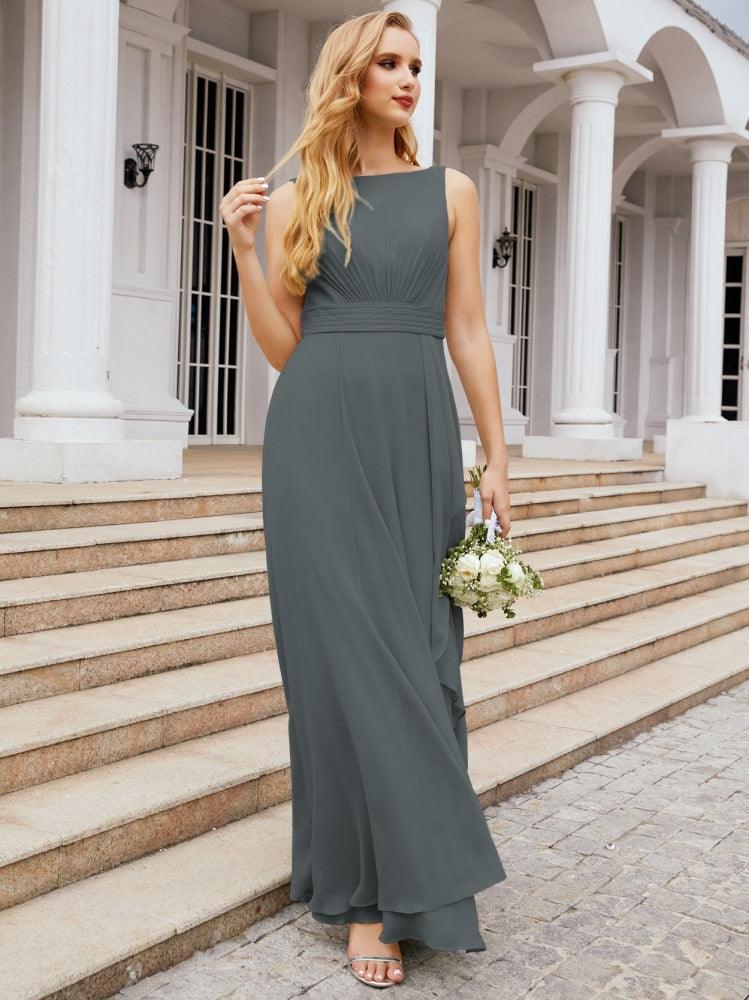 Numbersea Bridesmaid Dresses for Wedding Ruffles Long Formal Prom Gowns 28039-numbersea