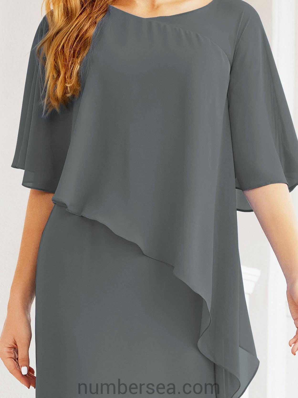 Numbersea Formal Party Gown Dress Long Chiffon Mother Of The Bride Dresses With Ruffle Cape 28026