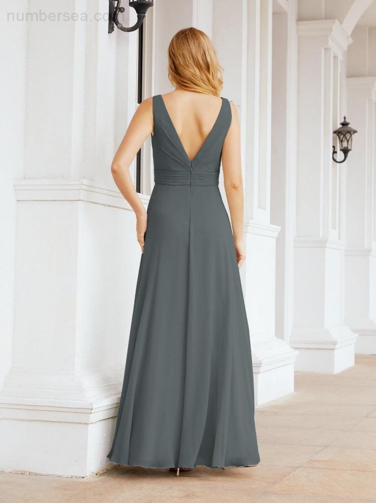Numbersea Bridesmaid Dresses for Wedding Ruffles Long Formal Prom Gowns 28039-numbersea