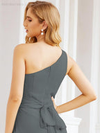 Numbersea One Shoulder Bridesmaid Dresses Long Formal Prom Gowns 28048-numbersea