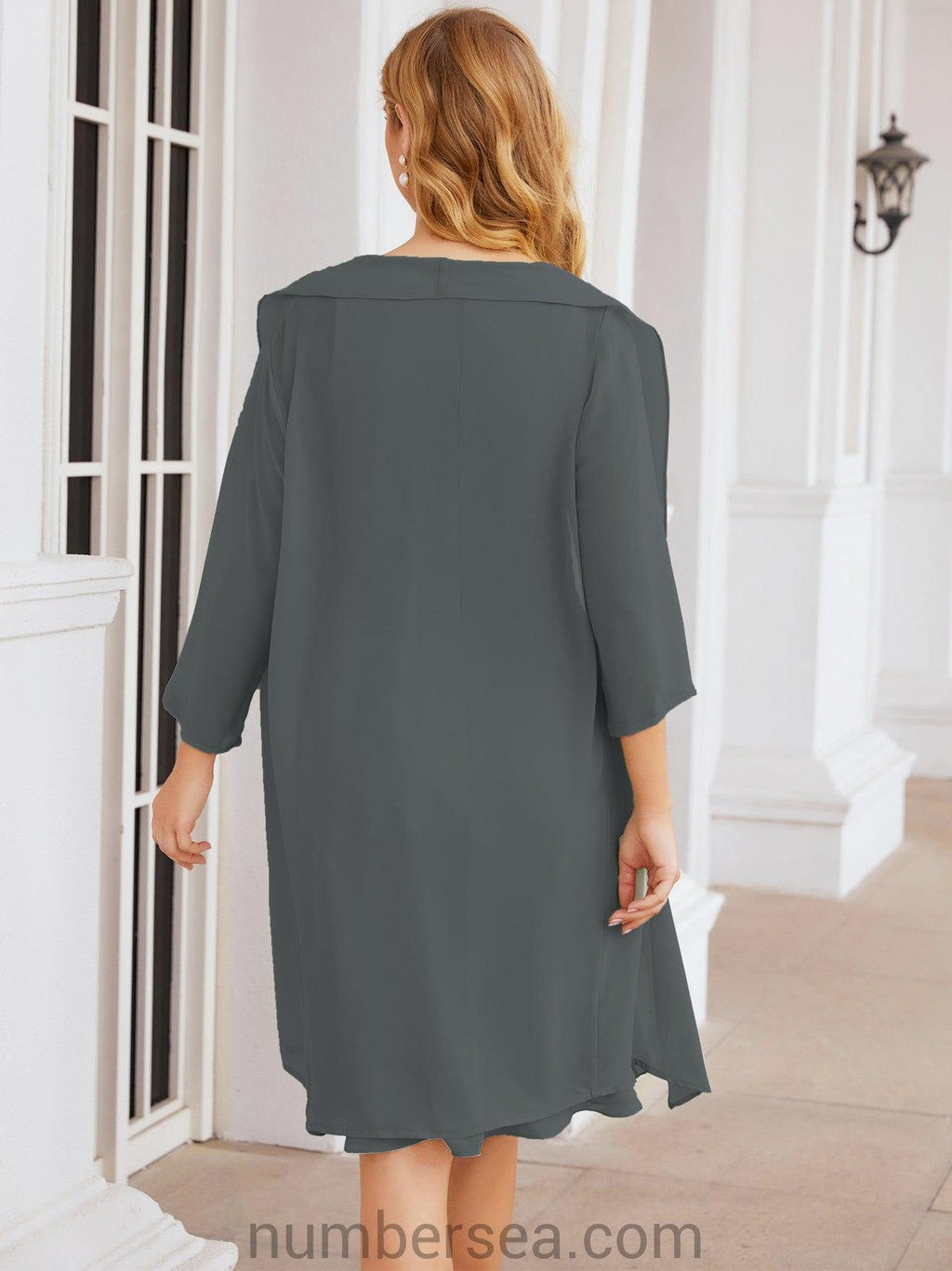 Numbersea Chiffon Mother Of The Bride Dresses Prom Dress For Wedding Guest Casual Pleated 28065
