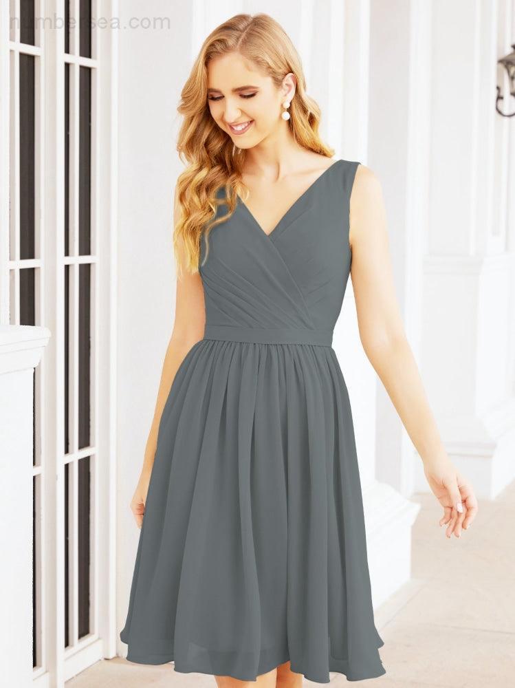 Numbersea Homecoming Dresses Knee Length Skirt V Back 28062