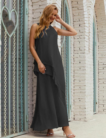 Chiffon Long Plus Size Mother Of Bride Dresses Formal Bridesmaid Prom Gown 28019 Crow Cyan