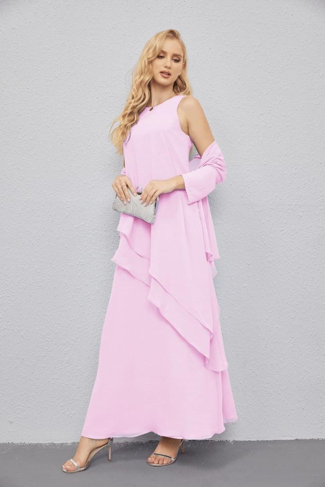 Mother of Bride Dresses with Open Front Lightweight Cardigan Formal Prom Gown 28081-numbersea