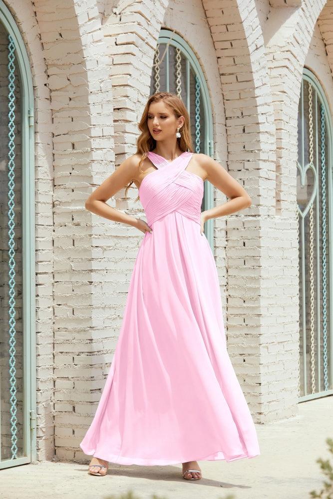 Halter Bridesmaid Dresses Formal Cocktail Prom Gown 28015-numbersea