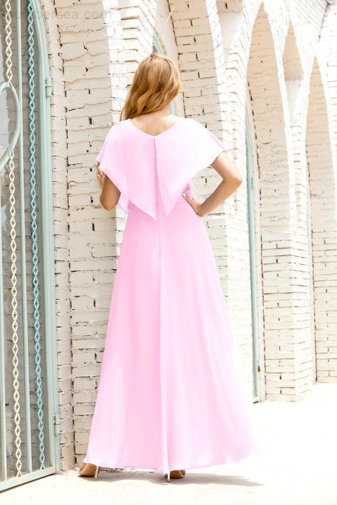 Numbersea Mother Of The Bride Dresses Plus Size V-Neck Floor Length Formal Prom Dress For Wedding