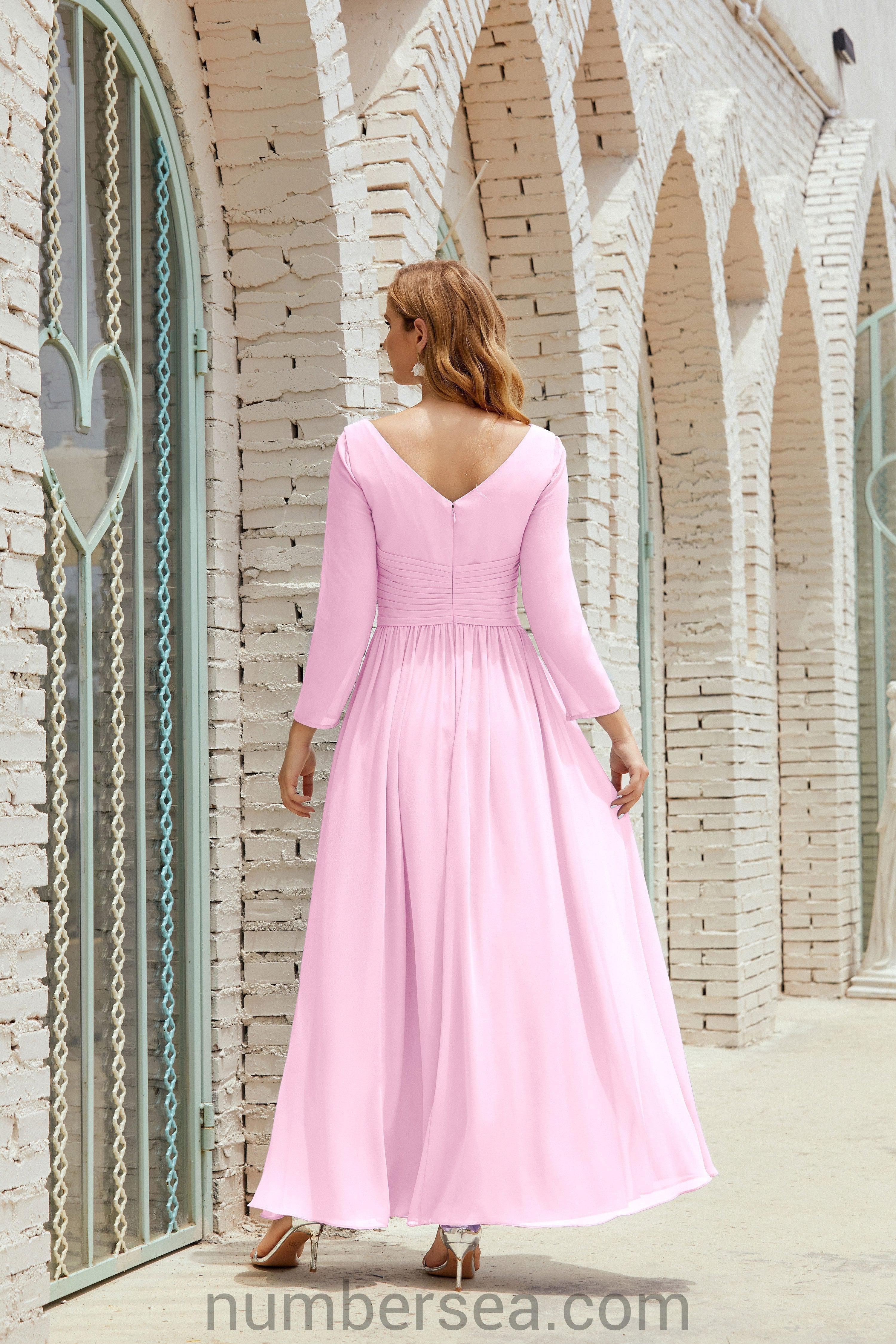 Numbersea Bridesmaid Dress Chiffon Formal Party Dress Evening Dress 28016-numbersea