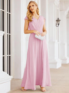 Numbersea Bridesmaid Dresses Cape Formal Prom Dress Open Back Gowns for Mother of The Bride 28058-numbersea