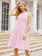 Numbersea Homecoming Dress One Shoulder Pleated Short Formal Prom Gowns 28046 Candy Pink