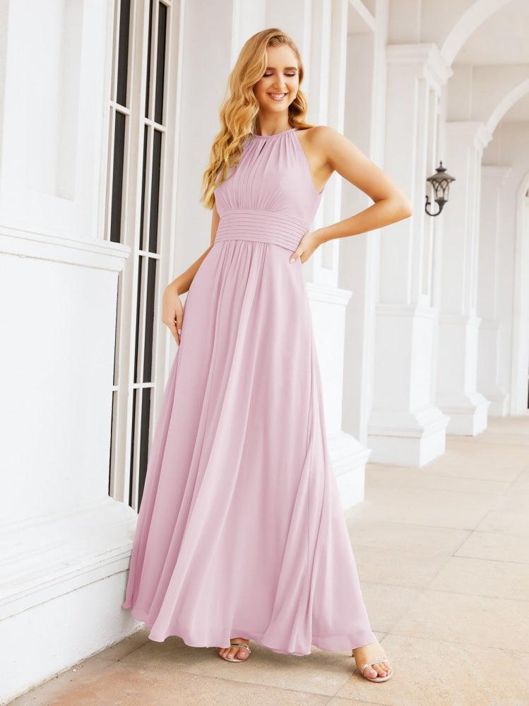 Keyhole Bridesmaid Dresses Sleeveless Formal Evening Party Prom Gowns 28043-numbersea