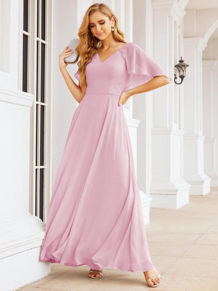 Numbersea Bridesmaid Dresses for Wedding Formal Evening Party Prom Gown with Cape 28050-numbersea
