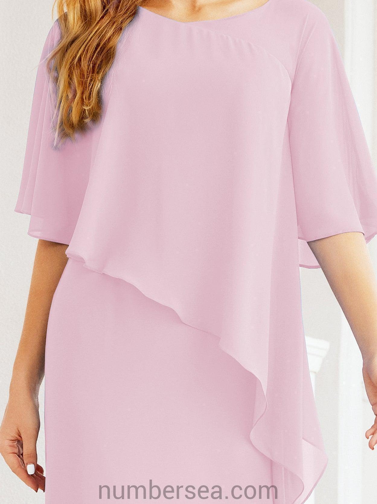 Numbersea Formal Party Gown Dress Long Chiffon Mother Of The Bride Dresses With Ruffle Cape 28026