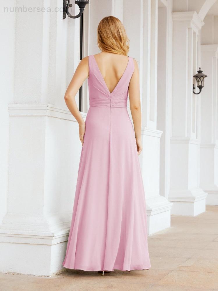 Numbersea Bridesmaid Dresses for Wedding Ruffles Long Formal Prom Gowns 28039-numbersea