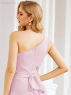 Numbersea One Shoulder Bridesmaid Dresses Long Formal Prom Gowns 28048-numbersea